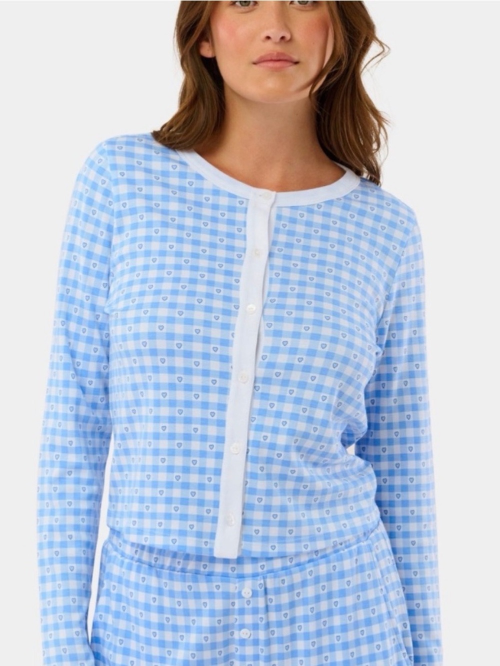 Roller Rabbit Gingham Hearts Set – Nessa Cardigan + Boden Pant | Blue | Size M